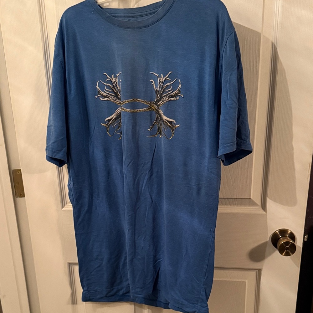 Under Armour Blue Short Sleeve Tee with Silver Logo